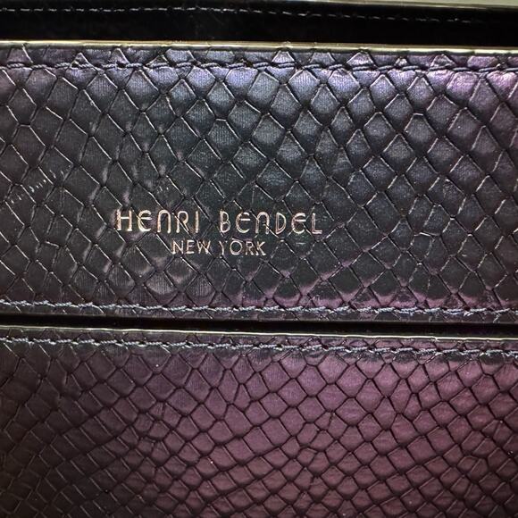 Henri Bendel iridescent petrol satchel handbag - Picture 2 of 10